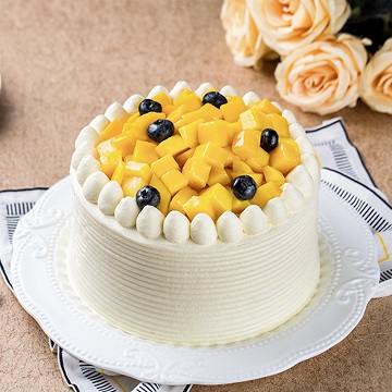 芒果+蓝莓奶油蛋糕